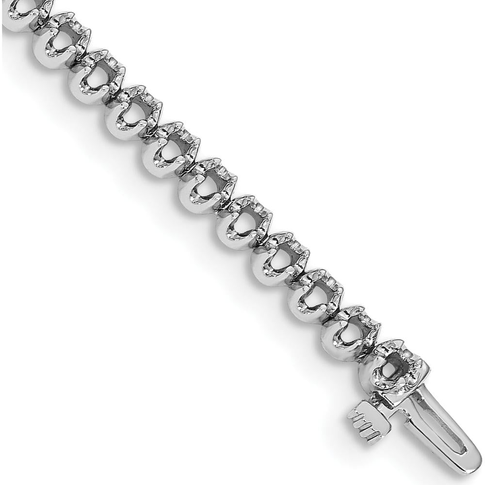 14K White Gold Tennis Bracelet with 2.09 Carat Total Round Diamonds in 4-Prong Setting - 7" by Monteluci Fine Jewelry