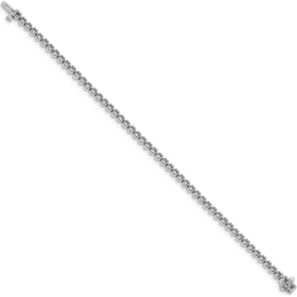 14K White Gold Tennis Bracelet with 2.09 Carat Total Round Diamonds in 4-Prong Setting - 7" by Monteluci Fine Jewelry