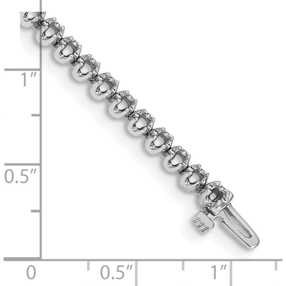 14K White Gold Tennis Bracelet with 2.09 Carat Total Round Diamonds in 4-Prong Setting - 7" by Monteluci Fine Jewelry