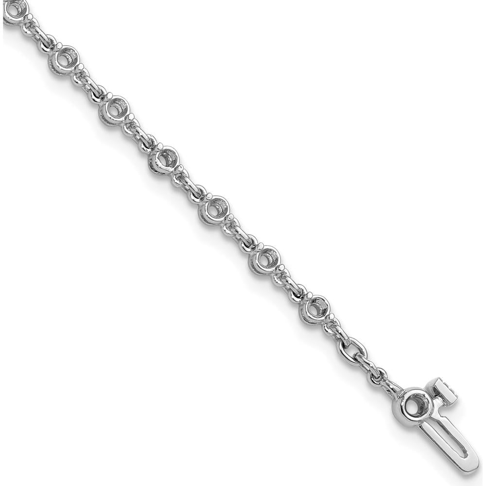 14K White Gold Tennis Bracelet with 24 Round Diamonds - 1.4 Carat Total Diamond Weight by Monteluci Fine Jewelry