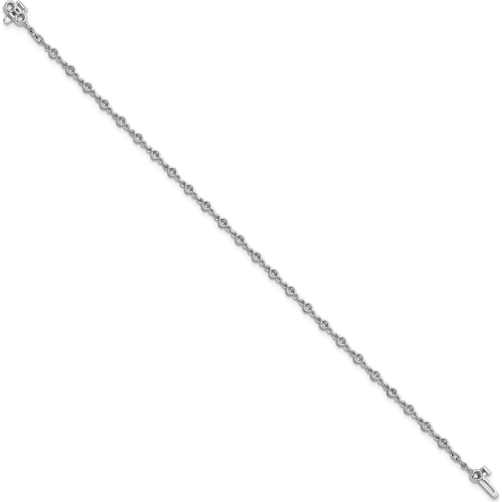 14K White Gold Tennis Bracelet with 24 Round Diamonds - 1.4 Carat Total Diamond Weight by Monteluci Fine Jewelry