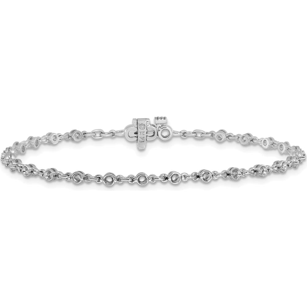 14K White Gold Tennis Bracelet with 24 Round Diamonds - 1.4 Carat Total Diamond Weight by Monteluci Fine Jewelry