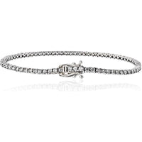 14K White Gold Tennis Bracelet with 3.17ctw Round Brilliant Cut Diamonds - 78 Stones