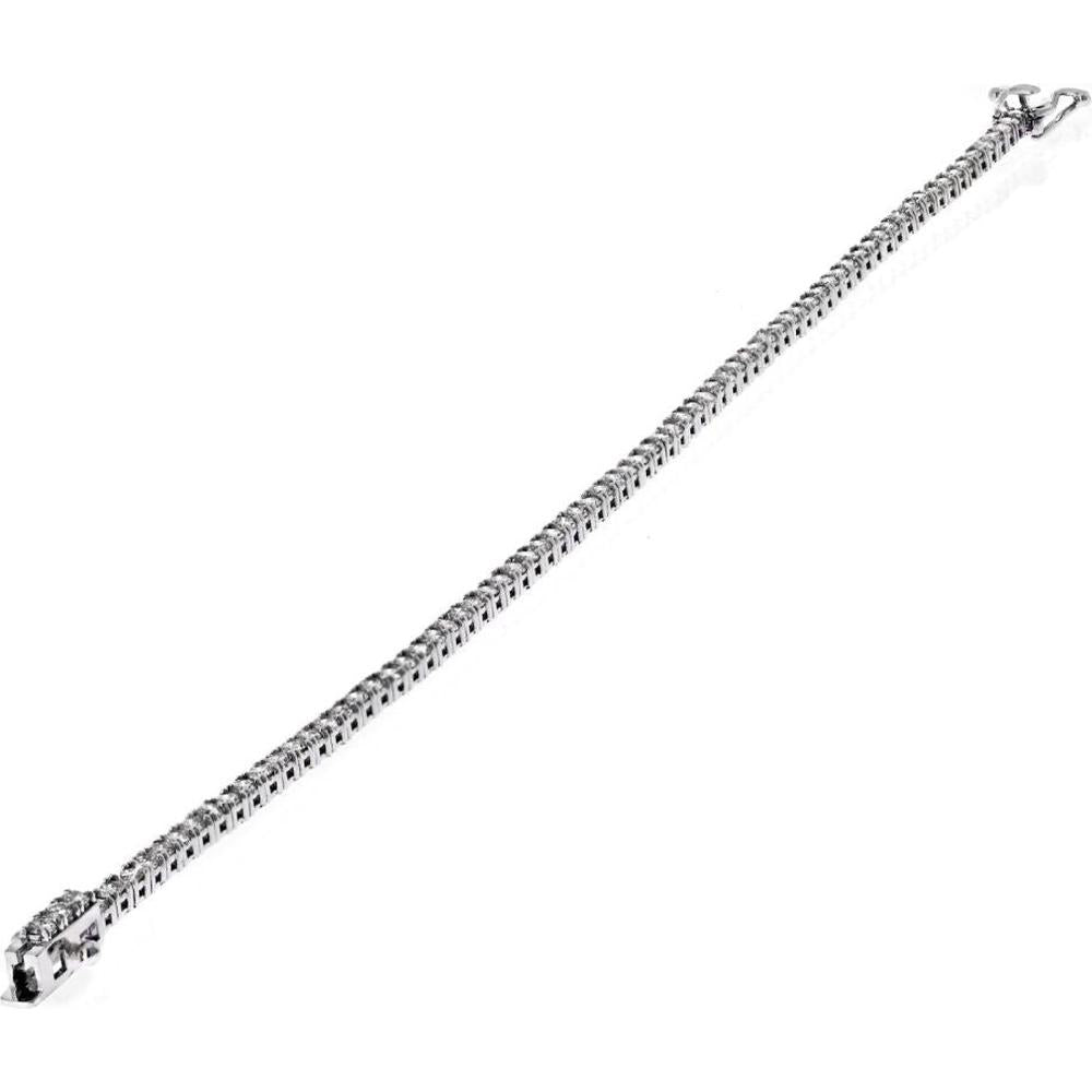 14K White Gold Tennis Bracelet with 3.17ctw Round Brilliant Cut Diamonds - 78 Stones