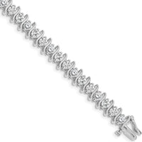 14K White Gold Tennis Bracelet with 33 Round Diamonds - 7.19 Carat Total Diamond Weight by Oro Pregiato