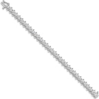 14K White Gold Tennis Bracelet with 33 Round Diamonds - 7.19 Carat Total Diamond Weight by Oro Pregiato