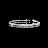 14K White Gold Tennis Bracelet with 35 East-West Radiant Cut Lab Diamonds - 11.24 Carats Total Carat Weight, E-F Color VS1 Clarity - Covaloro Fine Jewelry
