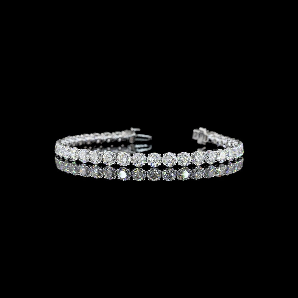 14K White Gold Tennis Bracelet with 36 Round Brilliant Cut Lab Diamonds - 11.98 Carat Total Weight E-F Color VS Clarity - Covaloro Fine Jewelry