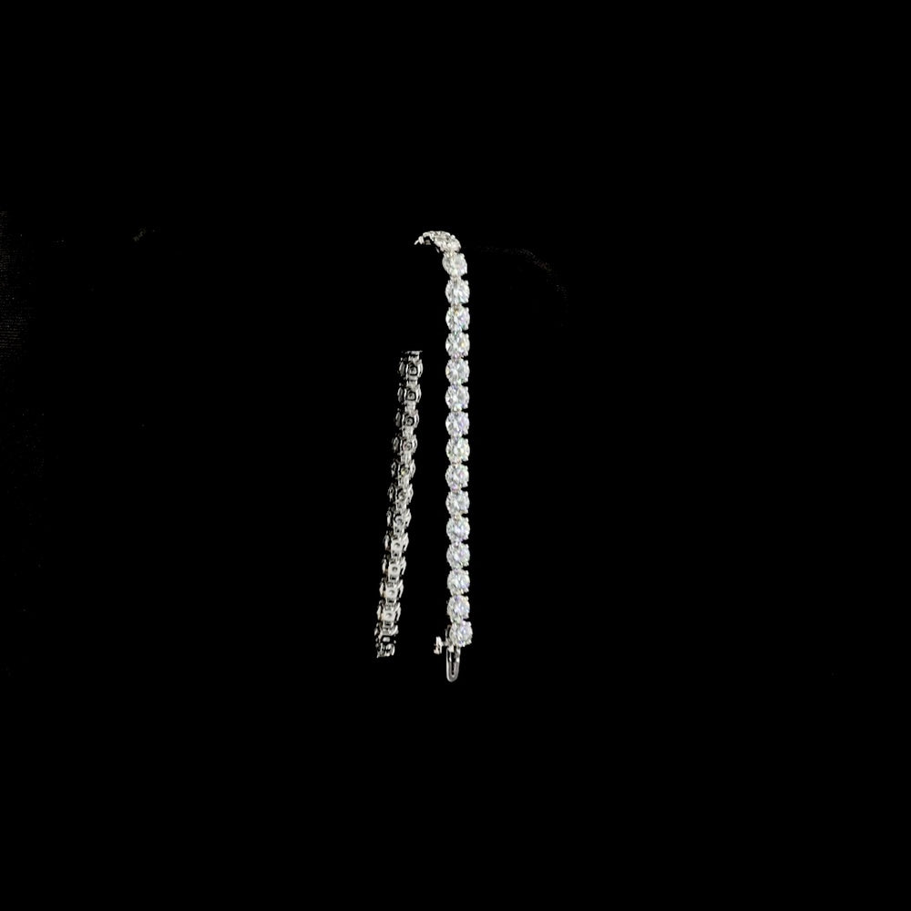 14K White Gold Tennis Bracelet with 36 Round Brilliant Cut Lab Diamonds - 11.98 Carat Total Weight E-F Color VS Clarity - Covaloro Fine Jewelry