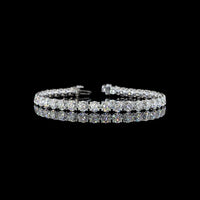 14K White Gold Tennis Bracelet with 36 Round Brilliant Cut Lab Diamonds - 15.62 Carat Total Weight, E-F Color, VS1 Clarity - Covaloro Fine Jewelry