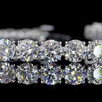 14K White Gold Tennis Bracelet with 36 Round Brilliant Cut Lab Diamonds - 15.62 Carat Total Weight, E-F Color, VS1 Clarity - Covaloro Fine Jewelry