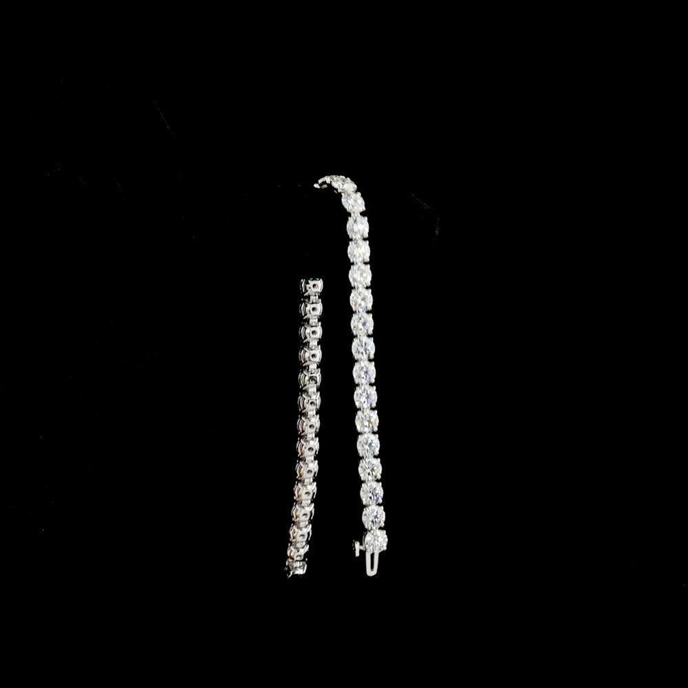 14K White Gold Tennis Bracelet with 36 Round Brilliant Cut Lab Diamonds - 15.62 Carat Total Weight, E-F Color, VS1 Clarity - Covaloro Fine Jewelry