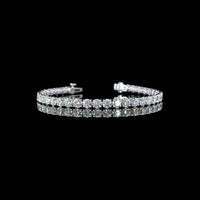 14K White Gold Tennis Bracelet with 37 Brilliant Cut Round Lab Diamonds - 10.98 Carat Total Weight (E-F Color, VS Clarity) - Covaloro Fine Jewelry