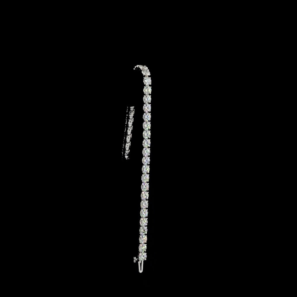 14K White Gold Tennis Bracelet with 37 Brilliant Cut Round Lab Diamonds - 10.98 Carat Total Weight (E-F Color, VS Clarity) - Covaloro Fine Jewelry