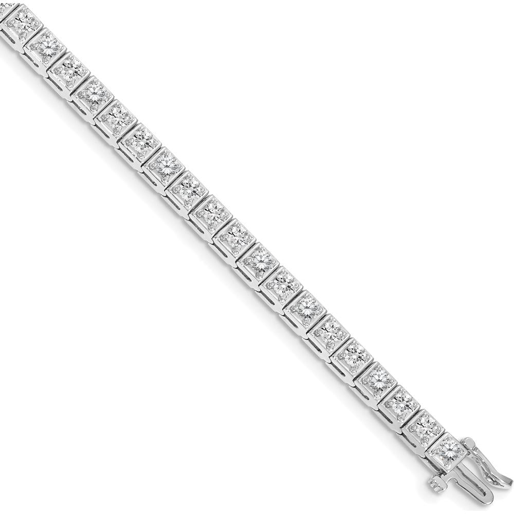 14K White Gold Tennis Bracelet with 37 Round Diamonds - 3.75 Carat Total Diamond Weight by Monteluci Fine Jewelry