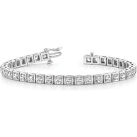 14K White Gold Tennis Bracelet with 37 Round Diamonds - 3.75 Carat Total Diamond Weight by Monteluci Fine Jewelry