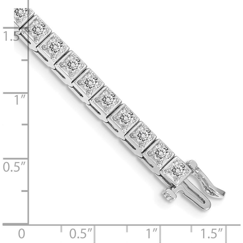 14K White Gold Tennis Bracelet with 37 Round Diamonds - 3.75 Carat Total Diamond Weight by Monteluci Fine Jewelry