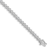 14K White Gold Tennis Bracelet with 38 Round Diamonds - 3.0mm - 3.9 Carat Total Diamond Weight by Oro Pregiato