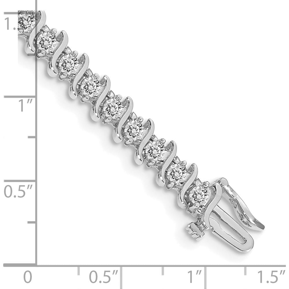 14K White Gold Tennis Bracelet with 38 Round Diamonds - 3.0mm - 3.9 Carat Total Diamond Weight by Oro Pregiato