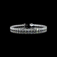 14K White Gold Tennis Bracelet with 39 Round Brilliant Cut Lab Diamonds - 11.81 Carat Total Diamond Weight, E-F Color VS1 Clarity - Covaloro Fine Jewelry