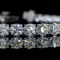 14K White Gold Tennis Bracelet with 39 Round Brilliant Cut Lab Diamonds - 11.81 Carat Total Diamond Weight, E-F Color VS1 Clarity - Covaloro Fine Jewelry