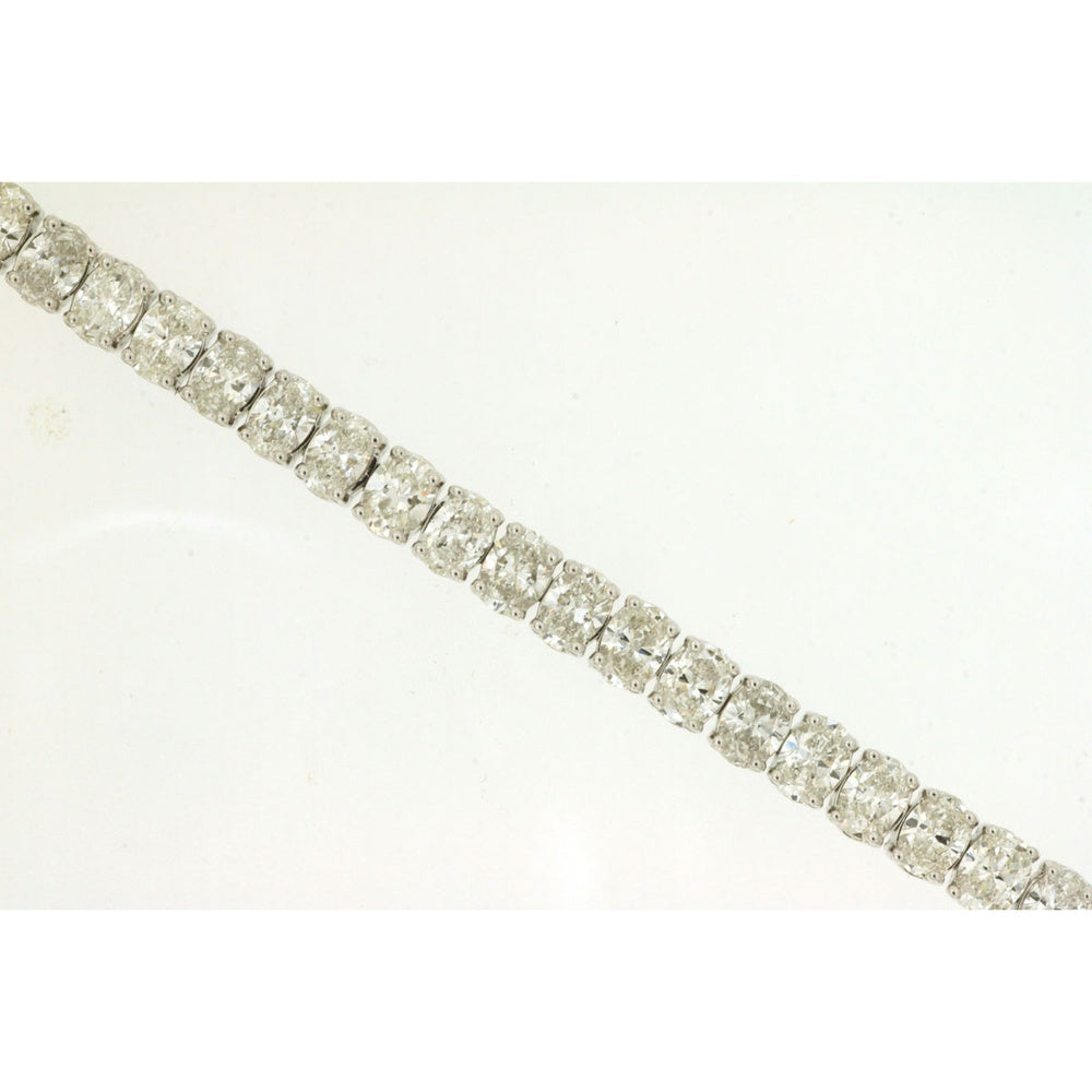 14K White Gold Tennis Bracelet with 4-Prong Set Cushion Cut Diamonds - 6.15 Carat Total Diamond Weight - Royal Jewelry