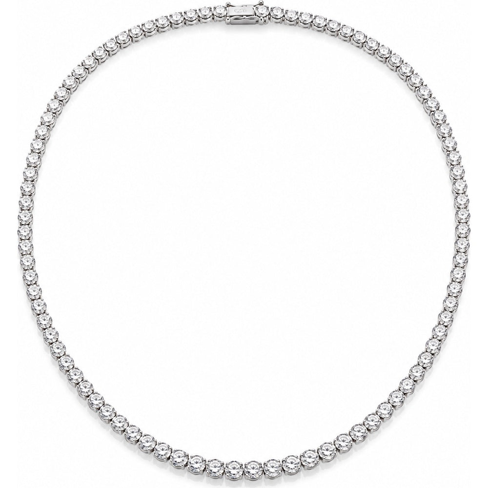 14K White Gold Tennis Bracelet with 4-Prong Set Round Diamonds - 3.38 Carat Total Diamond Weight by Auriventus