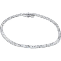 14K White Gold Tennis Bracelet with 4-Prong Set Round Lab Grown Diamonds - 1.50 Carat Total Diamond Weight