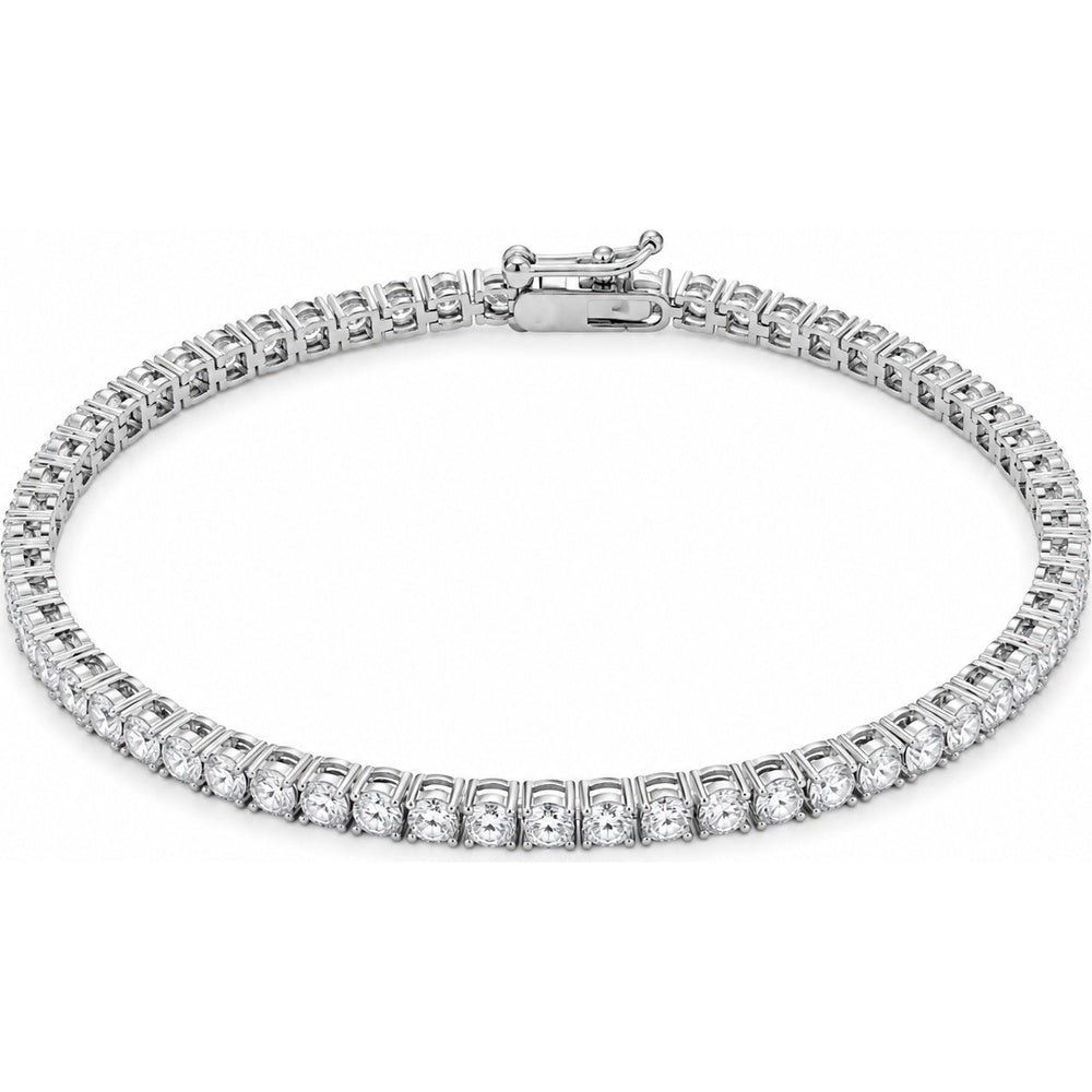 14K White Gold Tennis Bracelet with 4-Prong Set Round Lab-Grown Diamonds - 8.20 Carat Total Diamond Weight by Auriventus