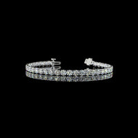 14K White Gold Tennis Bracelet with 41 Prong-Set Round Lab Diamonds - 8.81 Carats Total Diamond Weight, E-F Color, VS1 Clarity - Covaloro Fine Jewelry