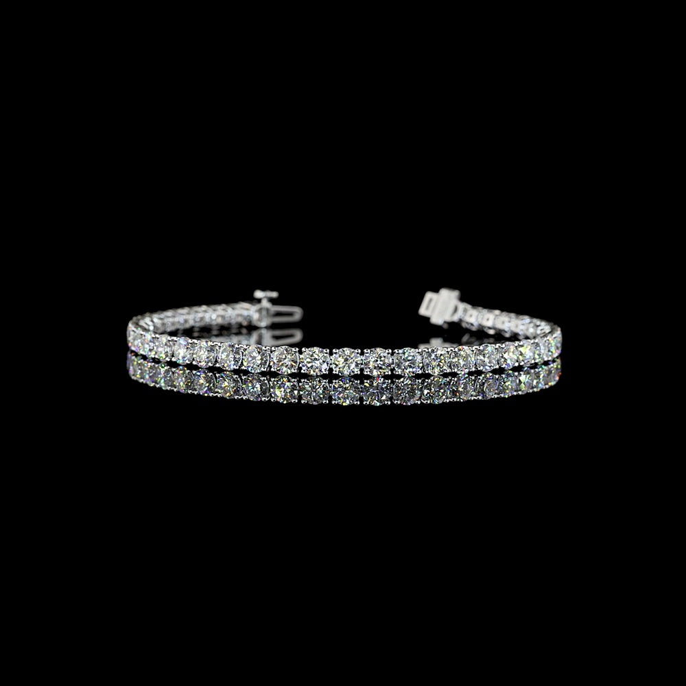 14K White Gold Tennis Bracelet with 41 Prong-Set Round Lab Diamonds - 8.81 Carats Total Diamond Weight, E-F Color, VS1 Clarity - Covaloro Fine Jewelry