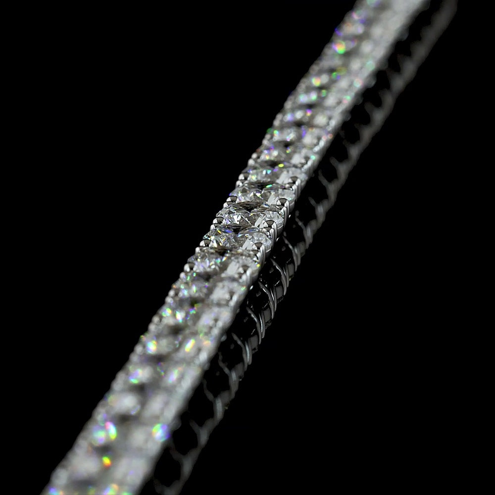 14K White Gold Tennis Bracelet with 41 Prong-Set Round Lab Diamonds - 8.81 Carats Total Diamond Weight, E-F Color, VS1 Clarity - Covaloro Fine Jewelry