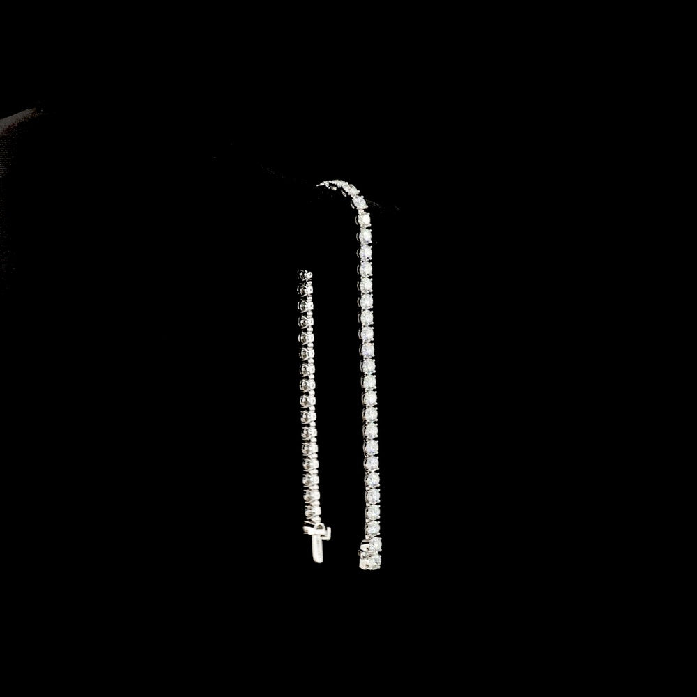 14K White Gold Tennis Bracelet with 48 Brilliant Cut Round Lab Diamonds - 8.32 Carat Total Weight, E-F Color VS1 Clarity - Covaloro Fine Jewelry