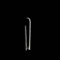 14K White Gold Tennis Bracelet with 49 North-South Prong Set Emerald Cut Lab Diamonds - 8.57 Carat Total Weight - Covaloro Fine Jewelry