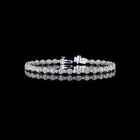 14K White Gold Tennis Bracelet with 5.01 Carats Total Weight Round Brilliant Cut Lab Diamonds - E-F Color & VS Clarity - 66 Stones in Prong Setting - Covaloro Fine Jewelry