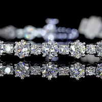 14K White Gold Tennis Bracelet with 5.01 Carats Total Weight Round Brilliant Cut Lab Diamonds - E-F Color & VS Clarity - 66 Stones in Prong Setting - Covaloro Fine Jewelry