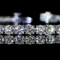 14K White Gold Tennis Bracelet with 51 Prong Set Round Lab Diamonds - 7.42 Carat Total Diamond Weight E-F VS2 - Covaloro Fine Jewelry