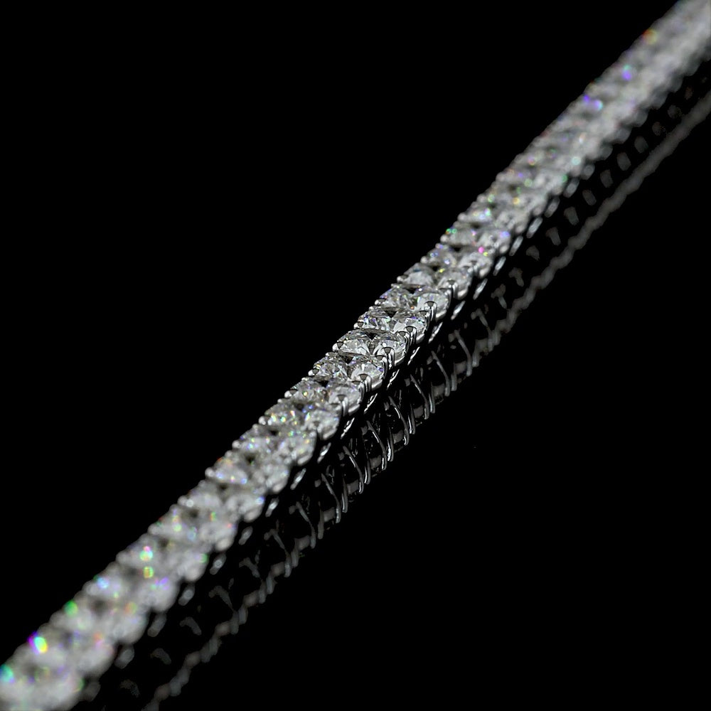 14K White Gold Tennis Bracelet with 52 Brilliant Cut and 8 Marquise Lab Diamonds - 6.00 Carats Total Diamond Weight - Covaloro Fine Jewelry