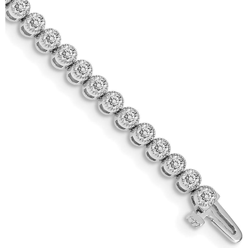 14K White Gold Tennis Bracelet with 52 Round Diamonds - 3.06 Carat Total Diamond Weight by Monteluci Fine Jewelry