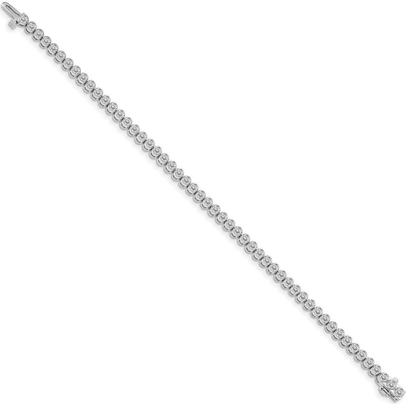 14K White Gold Tennis Bracelet with 52 Round Diamonds - 3.06 Carat Total Diamond Weight by Monteluci Fine Jewelry