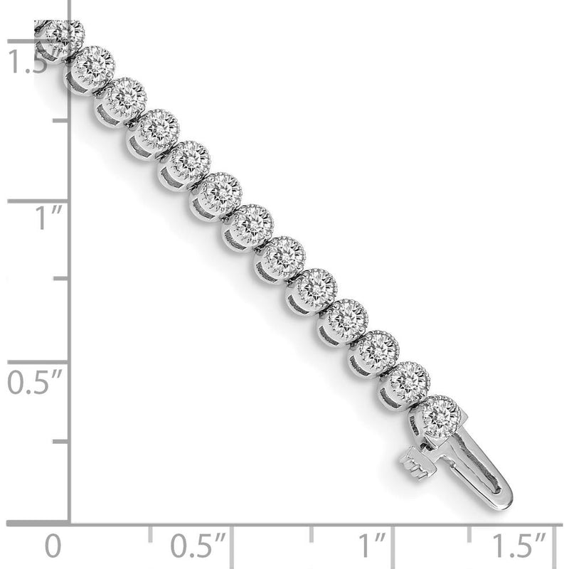 14K White Gold Tennis Bracelet with 52 Round Diamonds - 3.06 Carat Total Diamond Weight by Monteluci Fine Jewelry