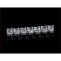 14K White Gold Tennis Bracelet with 53 Radiant Cut Lab Diamonds in Prong Setting - 11.44 Carat Total Weight - Covaloro Fine Jewelry