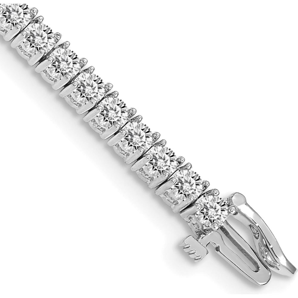 14K White Gold Tennis Bracelet with 53 Round Diamonds - 4.92 Carat Total Diamond Weight by Monteluci Fine Jewelry