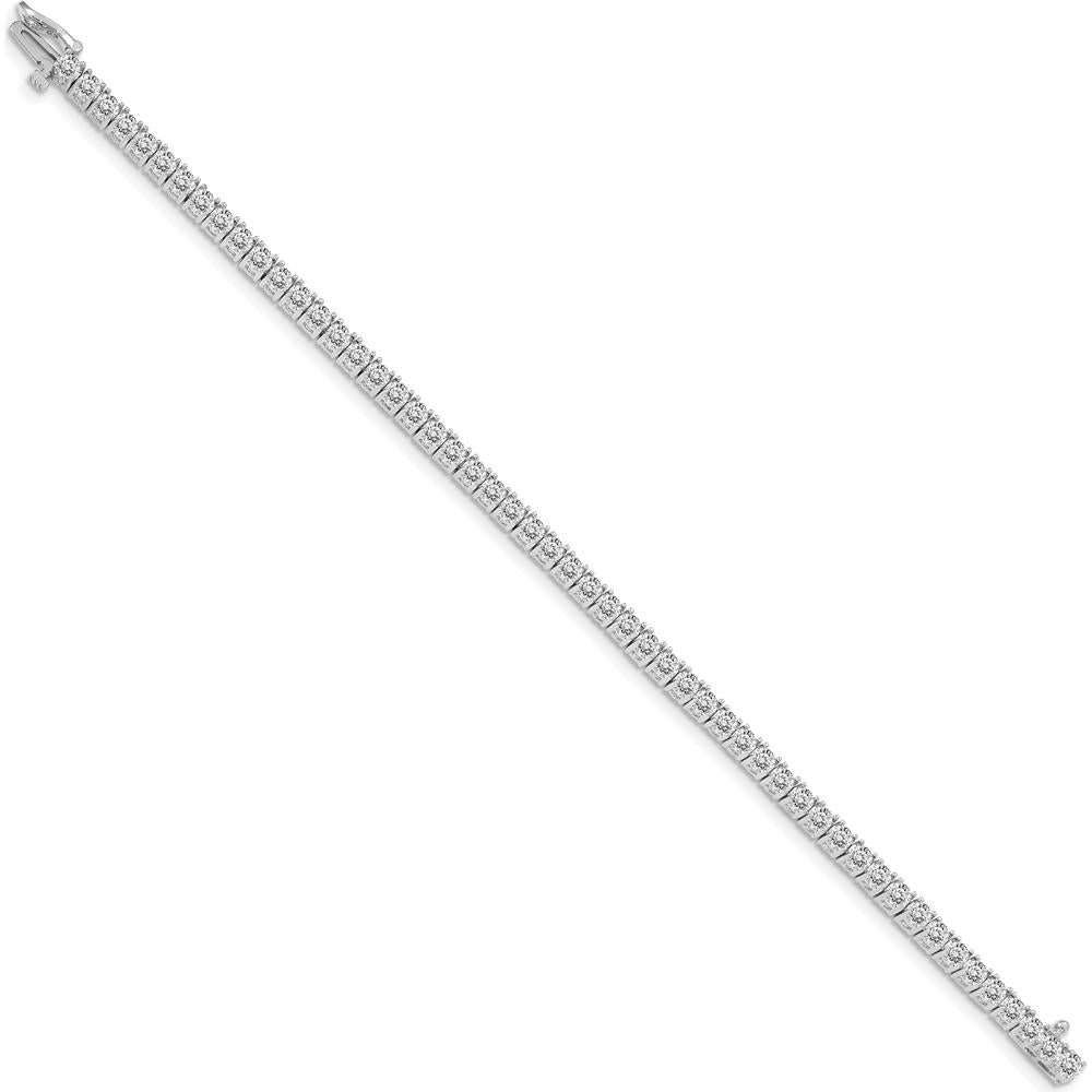 14K White Gold Tennis Bracelet with 53 Round Diamonds - 4.92 Carat Total Diamond Weight by Monteluci Fine Jewelry