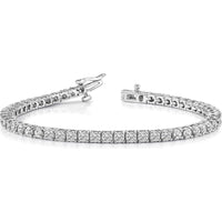 14K White Gold Tennis Bracelet with 53 Round Diamonds - 4.92 Carat Total Diamond Weight by Monteluci Fine Jewelry