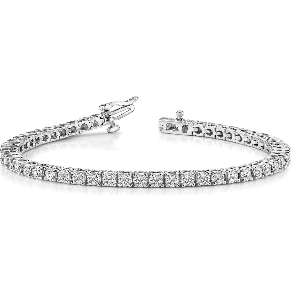 14K White Gold Tennis Bracelet with 53 Round Diamonds - 4.92 Carat Total Diamond Weight by Monteluci Fine Jewelry