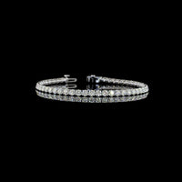 14K White Gold Tennis Bracelet with 54 Round Brilliant Cut Natural Diamonds - 6.88 Carats Total Diamond Weight - Covaloro Fine Jewelry