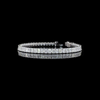 14K White Gold Tennis Bracelet with 55 North-South Set Radiant Cut Lab Diamonds - 11.35 Carats Total Diamond Weight - Covaloro Fine Jewelry