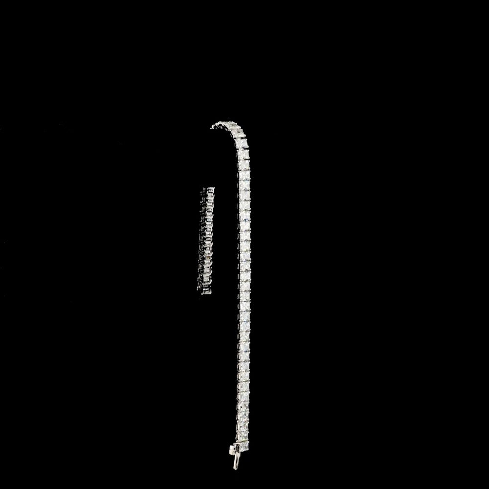 14K White Gold Tennis Bracelet with 55 North-South Set Radiant Cut Lab Diamonds - 11.35 Carats Total Diamond Weight - Covaloro Fine Jewelry