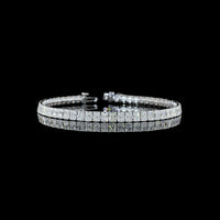14K White Gold Tennis Bracelet with 57 Prong Set Radiant Cut Lab Diamonds - 10.34 Total Carat Weight E-F VS - Covaloro Fine Jewelry
